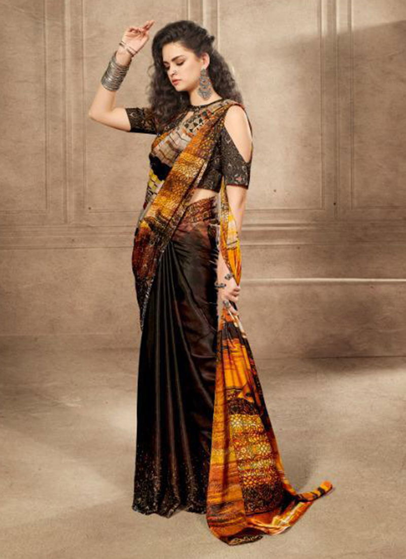 New Satin Designer Digital Printed Sarees Collection